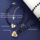 Elegante Retro XUPING Cruzar Hoja Forma De Corazón Acero Inoxidable Con Cuentas Con Cuentas Enchapado Piedras Preciosas Artific