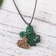 Retro Trébol Forma De Corazón Madera San Patricio Mujeres Aretes Collar