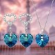 Elegante XUPING Forma De Corazón Aleación Enchapado Embutido Cristal Artificial Mujeres Conjunto De Joyas